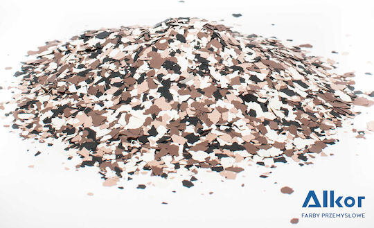 Decorative Floor Flakes Scattering On Painted Surface 0.5 Kg Brown