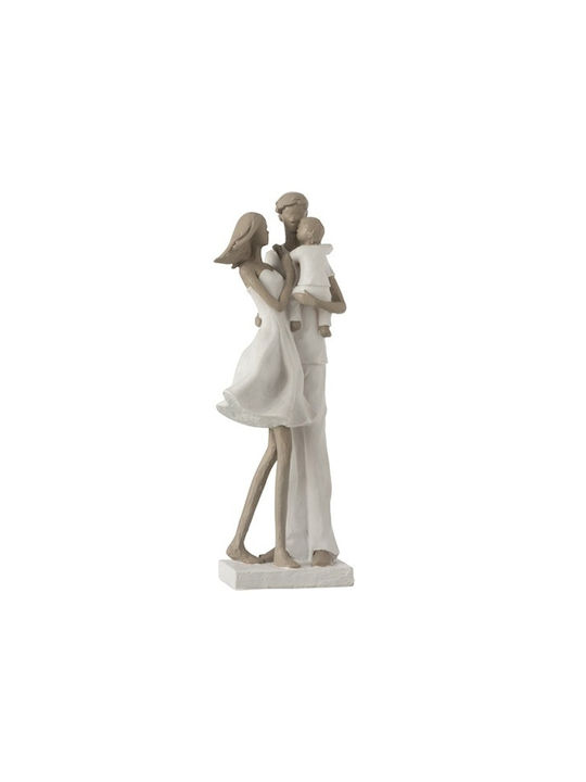 J-line Couple Child Poly White Taupe 11.5lx12.5wx31h