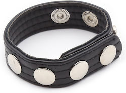 Adjustable Leather Cock Ring Snap Closure