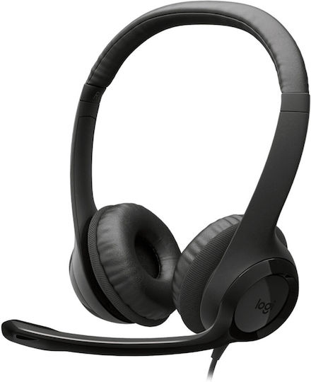 Logitech H390 На ушите Мултимедийни слушалки с микрофон и връзка USB-C в Черен цвят