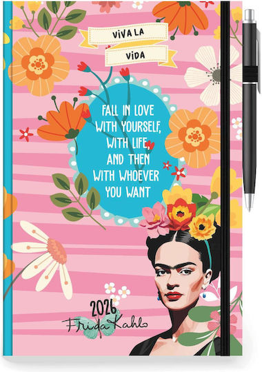 Daily Diary Quote 14x21 Frida Kahlo 2026