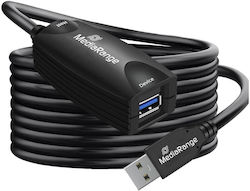 MediaRange USB 3.0 Кабел USB-A мъжки - Черен 5м...