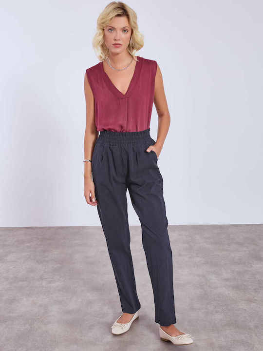 Celestino Women's High-waisted Fabric Trousers ...