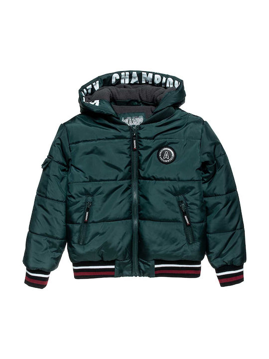 Kids Casual Short Jacket with Lining Green