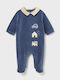 Mayoral Baby Bodysuit Long-Sleeved Velvet Light Blue