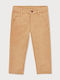 Kids' Chino Fabric Pants Brown Basic