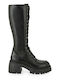 Leather High Heel Women's Boots Black