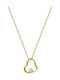 Graloro Necklace with design Heart from Gold Plated Silver with Pearls & Zircon