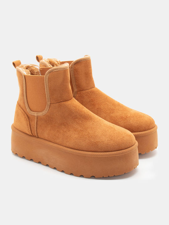 Luigi Women's Chelsea Boots with Medium Heel Brown