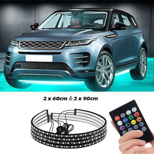 Set LED Strips RGB Music Car Underbody Tube Remote Control 2 x 60cm 2 x 90cm 4 Pcs