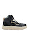 Leather Kids Boots with Zipper Black