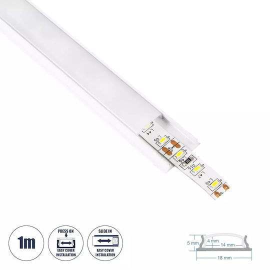 GloboStar Aluminum Profile for LED Strip with Opal Cover 100x1.7x0.5cm