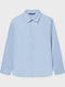 Kinder Gestreift Hemd Langarm blau