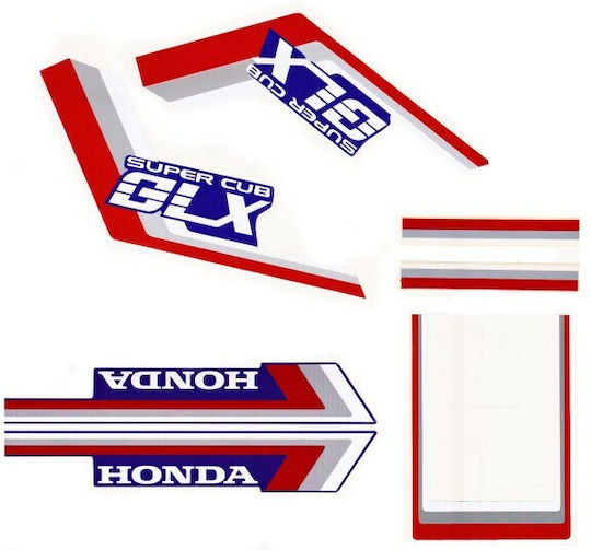 Αυτοκολλητα Honda Glx Κοκκινα-ασπρα Σετ