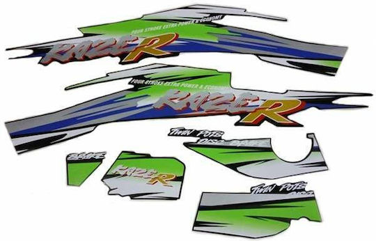 Стикери Kawasaki Kaze-r Черно Зелено Комплект
