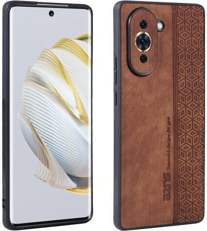 Azns Задна корица Пластмаса / Кожа Кафяв (Huawei Nova 10) 660110342A
