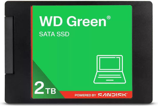 Western Digital Green 5Gen SSD 2TB τύπου 2.5'' με σύνδεση SATA III WDS200T5G0A-00CPT0