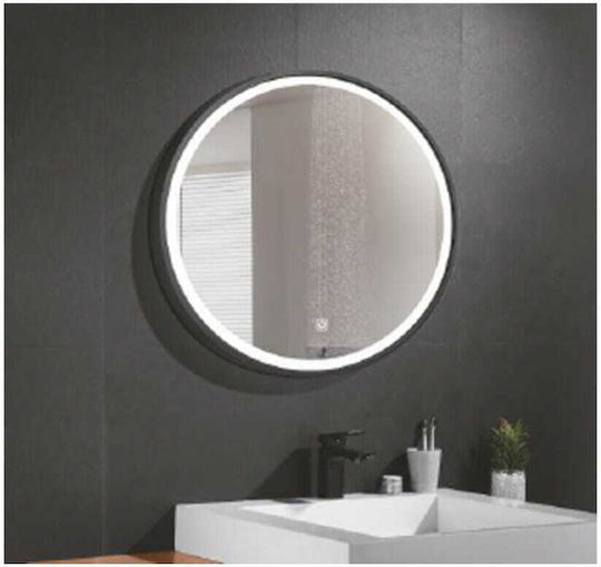 Φωτιζομενος Καθρεφτης Led Standard Μαυρο Πλαισιο Φ60 Bronze Art 60ν7-60-60