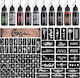 Temporary Tattoo Kit 10 Different 15ml Ink Bottles 84 Different Waterproof Easy-to-use Stencils