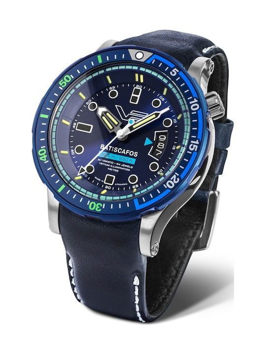 Vostok Europe Men's Watch Automatic with Blue Leather Strap