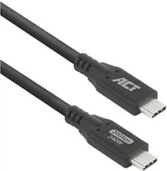 Act Ac7420 Кабел USB-C M към USB-C M 0.5m 240W Черен Act Ac7420 Кабел USB-C M към USB-C M 0.5m 240W Черен
