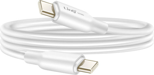 Linq Usb-c To Usb-c 4a Power Delivery 80w Cable In Flexible Silicone 1.2m White
