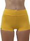 Women's Training Legging Shorts Push Up Yellow
