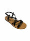 Sandale Casual Damă din Piele Negru