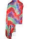 Rainbow Cashmere Scarf Dacali Red 185 x 75 cm