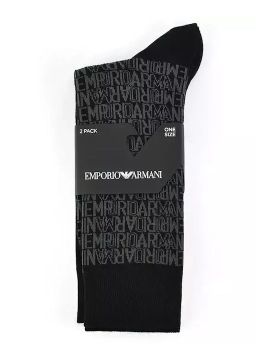 Emporio Armani Bărbați Șosete Black 2Pachet
