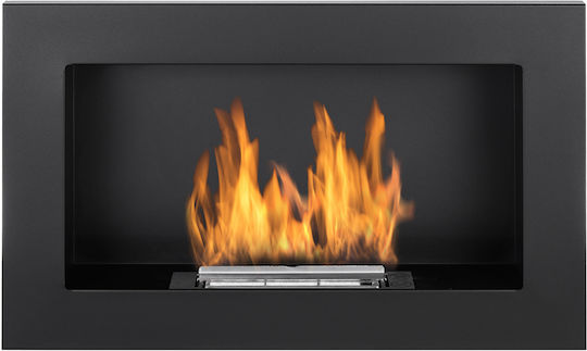 Wandmontiert Bioethanol Kamine Innenbereich Schwarz 65x12x40cm
