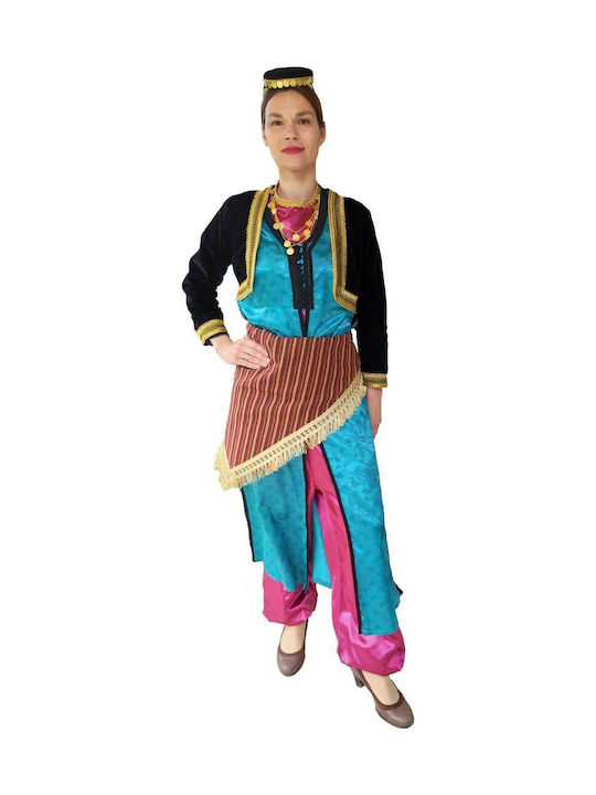 Traditional Costume Pontian with 3 Rows Necklace