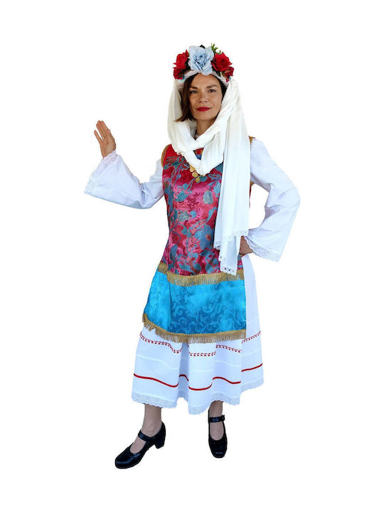 Παραδοσιακή Φορεσιά Χίου White/Burgundy