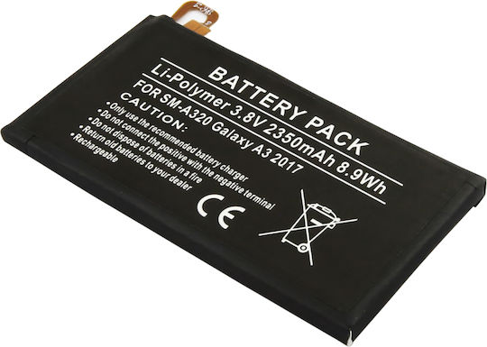 Avizar Резервна Батерия Galaxy A3 2017 Смартфон Li-polymer 3.8v 2350mah Черна Бяла