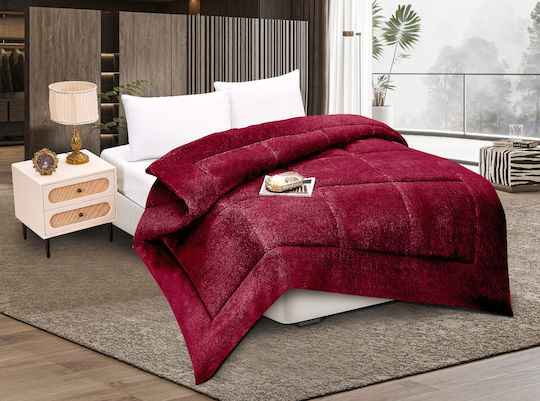 Silk Fashion Κουβερτοπάπλωμα Υπέρδιπλο 240x260εκ. Solid Burgundy 280 GSM