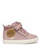 Sneaker Anatomisch Lederne Kinderstiefeletten mit Klettverschluss Rosa
