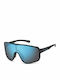 Polaroid Men's Sunglasses with Black Horn-Rimmed Frame and Blue Mirror Lens PLD7060/S 003/5X