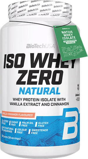 Biotech USA Iso Whey Zero Natural Protein Whey Gluten & Lactose Free with Flavor Vanilla Cinnamon 908gr