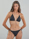 Bikini Slip με Κορδονάκια Μαύρο