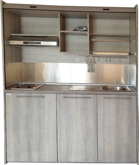Silver Κσ160 Кухненски шкаф с десен сифон 160x65x209см Дъб