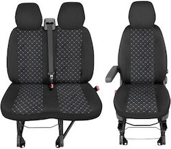 2+1 Калъфи за автомобилни седалки Peugeot Boxer 2015+ Бял Шев 2+1 Калъфи за автомобилни седалки Peugeot Boxer 2015+ Бял Шев
