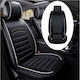 1 Piece Universal Leather Car Seat Cover Black Color White Piping