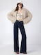 High Waist Women's Jean Trousers Flared Dark Blue