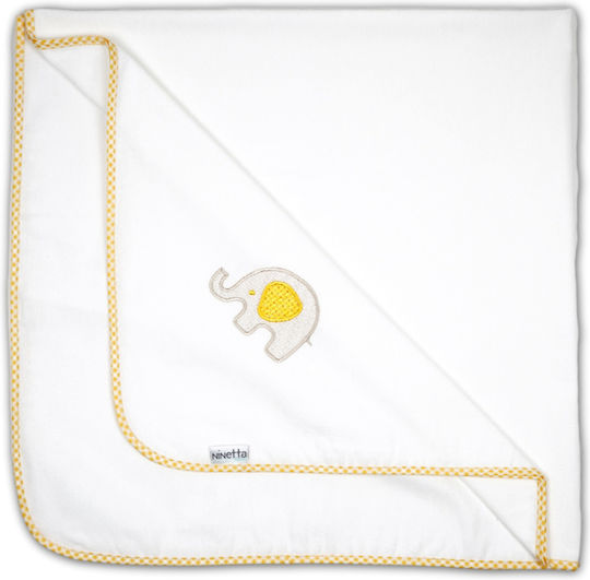 Ninetta Bebe Flanell-Kuscheldecke Weiß 90x90cm.