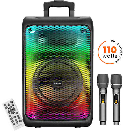 Sonic Gear Karaoke-Lautsprecher mit Kabellosen Mikrofonen und Lichteffekte Hyperbox 1200 Pro HB-PRO1200 Schwarz