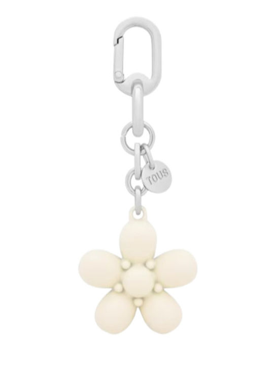 Tous Keychain Puffed Daisy Flower Beige 359470 Women’s