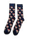 Men Christmas Socks L31 Ανδρικές Βαμβακερές Μακριές Χριστουγενιάτικες Κάλτσες Με Σχέδιο Σε Σκούρο Μπλέ Χρώμα