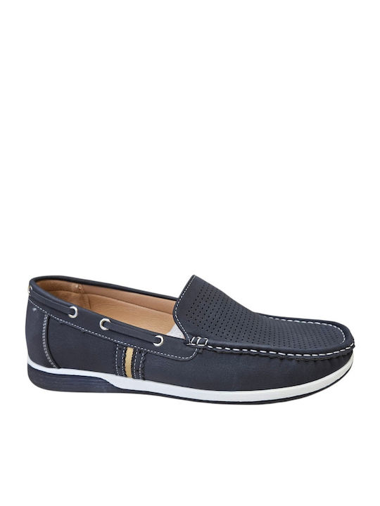 Men's Leather Moccasins Blue