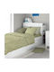 Dimcol Σετ Σεντόνια Μονά Βαμβακερά Light Olive 160x240cm 3τμχ
