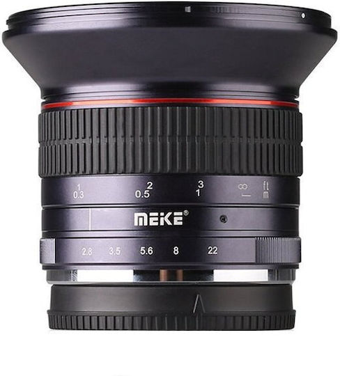 Meike Crop Obiectiv Foto Meike 12mm F2.8 Unghi larg pentru Montura Nikon 1 Black